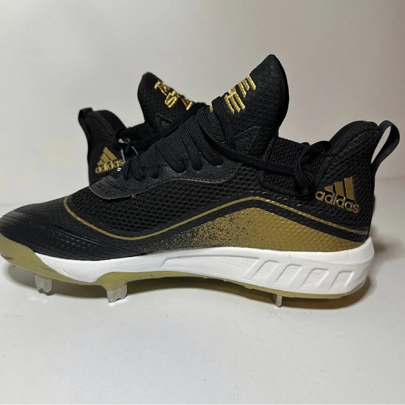 NEW Adidas Icon V Baseball Cleats Black Gold G28237 Size M 9 NWOB (238 Box 27) - Picture 2 of 9